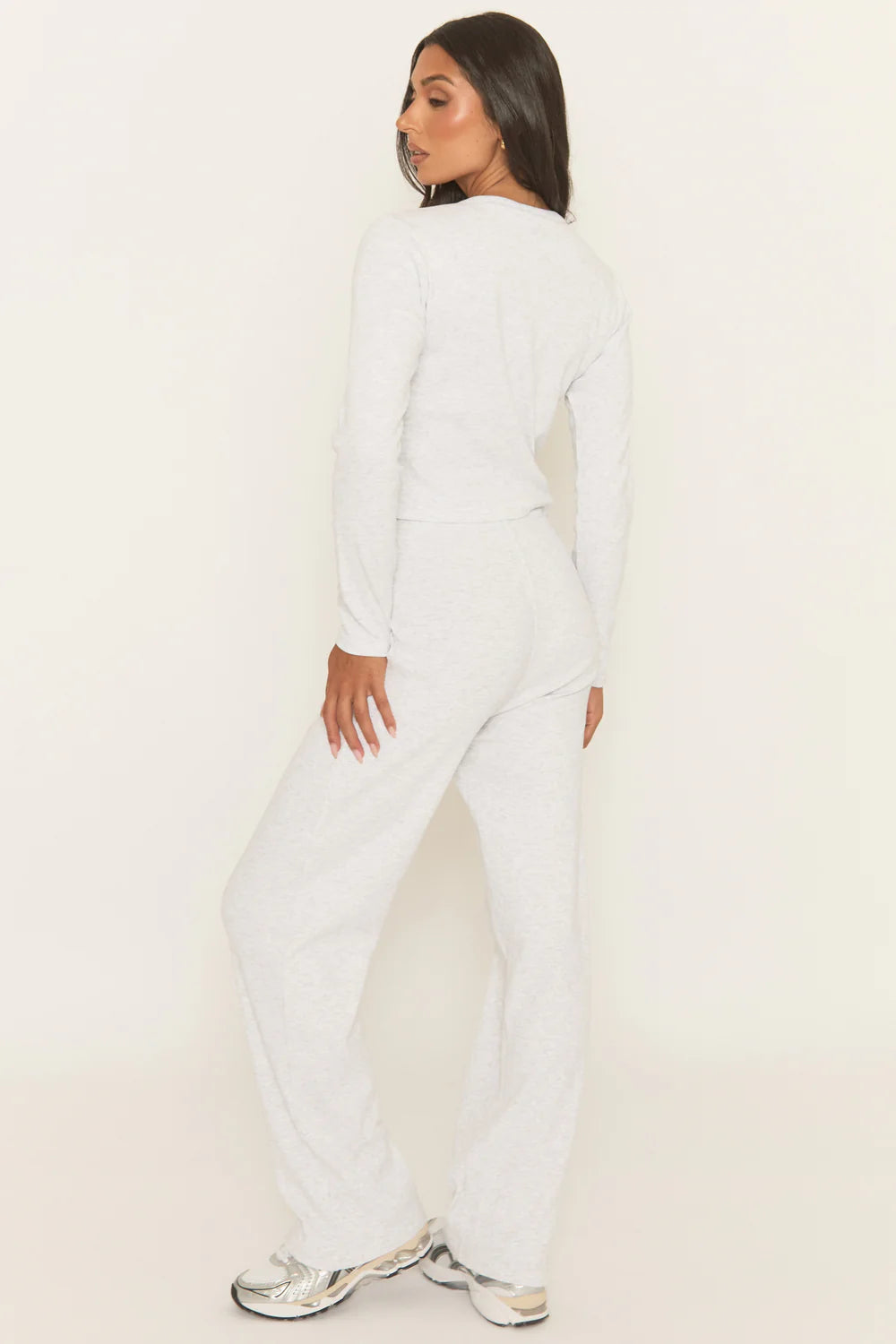 Button Front Long Sleeve Top and Trouser Co-Ord Set - Izzabelle