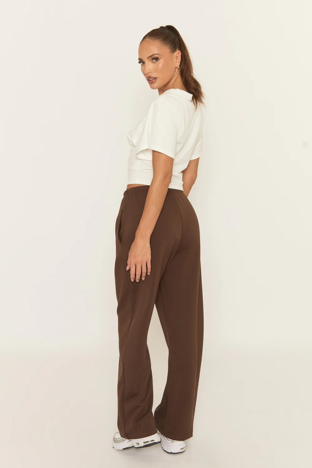 Thin Drawstring Waistband Wide Leg Trousers - Jamilya