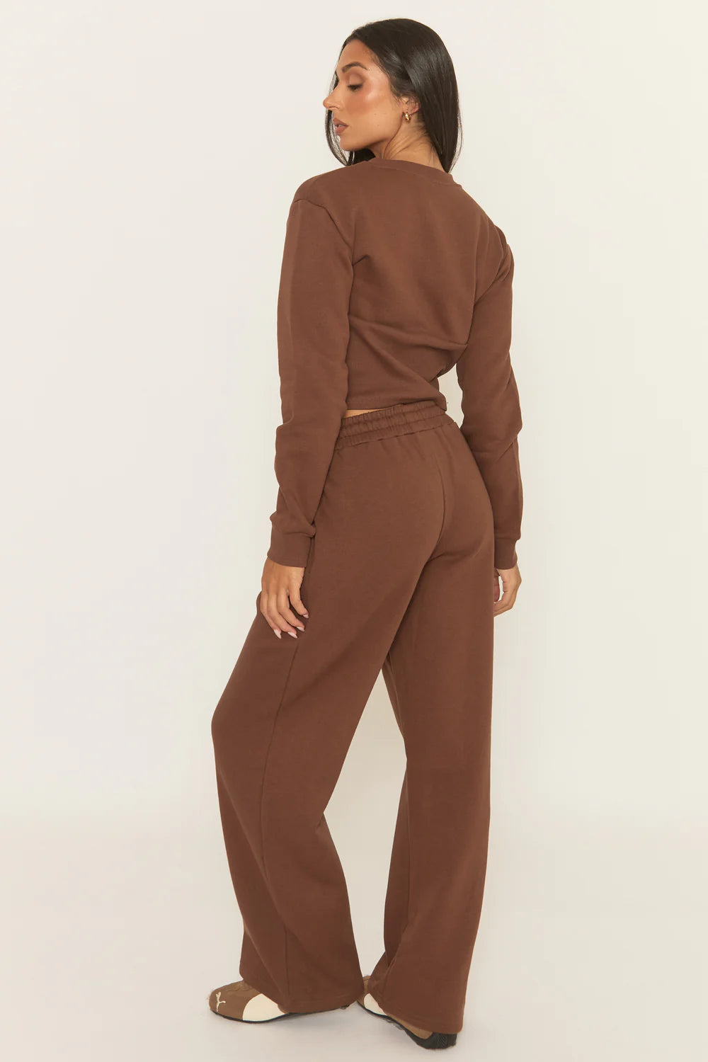 Chocolate Zip Through Loungewear Set - Laurye
