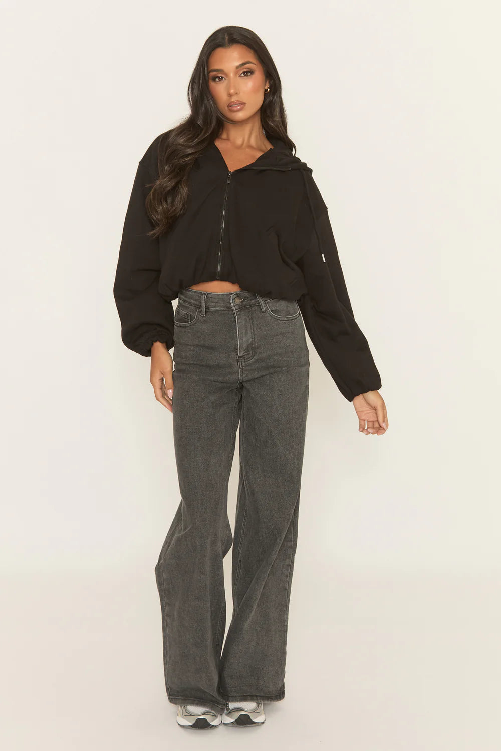 Grey Extreme Wide Leg Jeans - Moragh