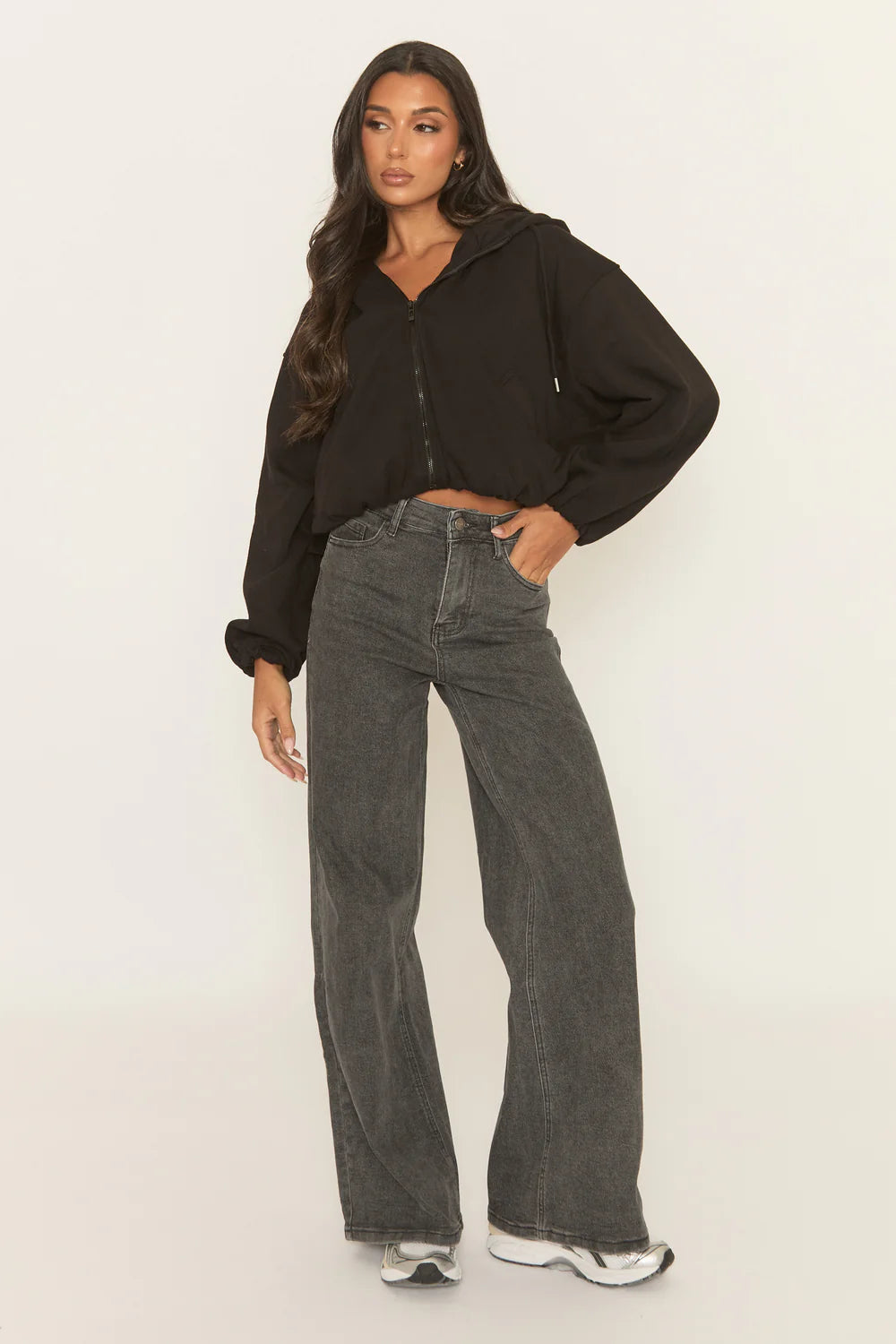 Grey Extreme Wide Leg Jeans - Moragh