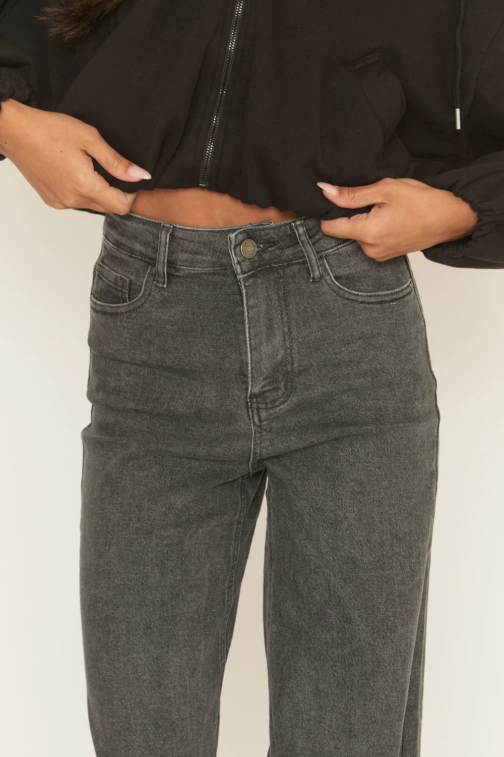 Grey Extreme Wide Leg Jeans - Moragh