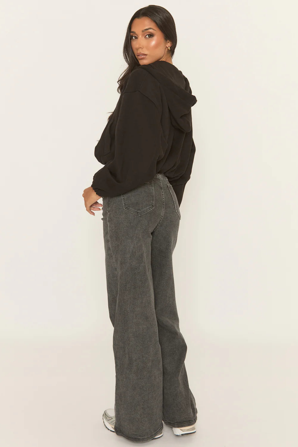 Grey Extreme Wide Leg Jeans - Moragh