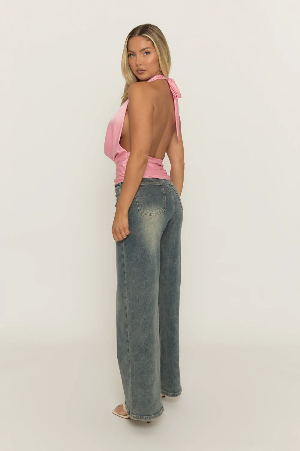 Pink Cowl Halterneck Top - Lexiee