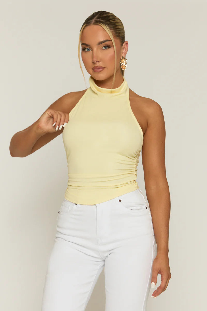 Butter Halter Cowl Neck Top - Nice